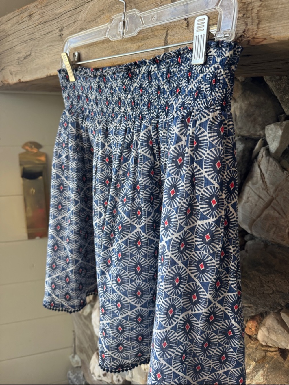 Boho Smocked Waist Lined Mini Skirt Women’s size Medium